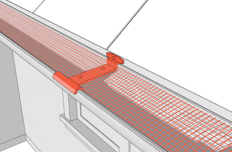 Metal leaf guards over gutters